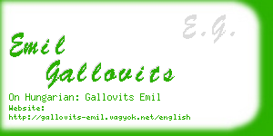 emil gallovits business card
